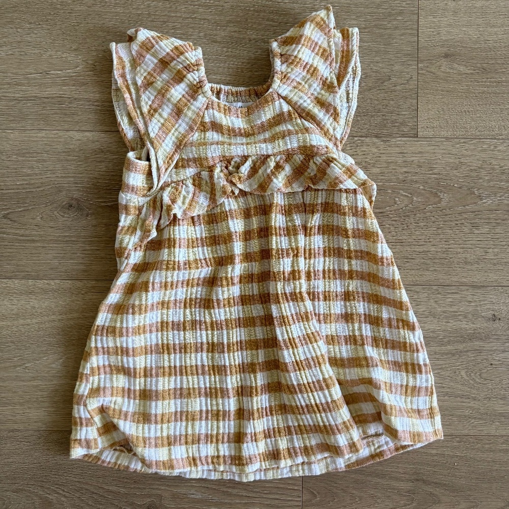 Girls Zara Yellow plaid dress